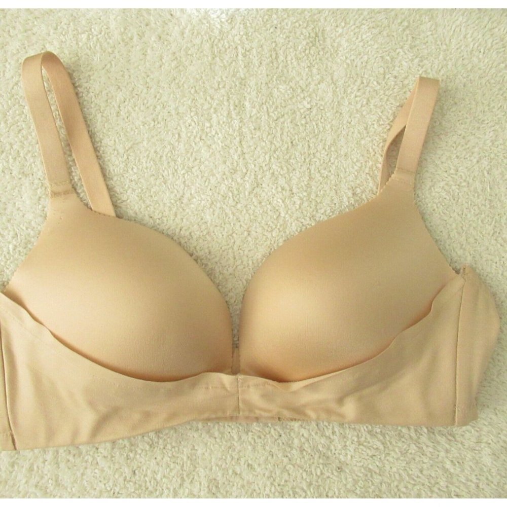 Understance Bra 36C Beige Champagne Uplift Wireless Plunge Padded